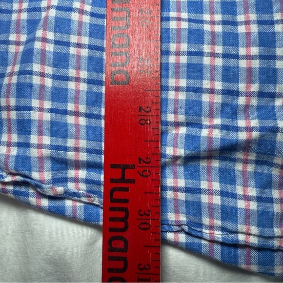 Ralph Lauren Golf Shirt Men’s Large TILDEN Plaid Short Sleeve Button Down Linen - Picture 3 of 5